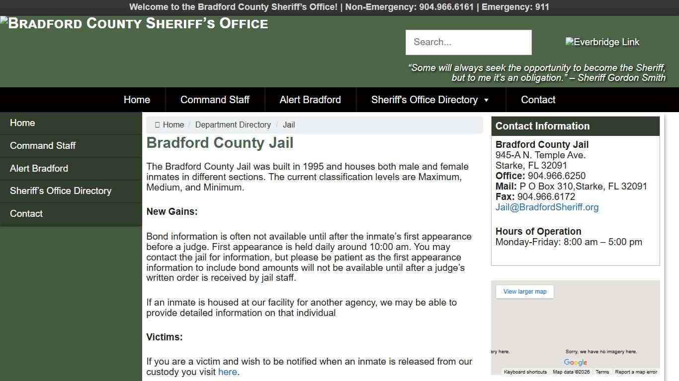 Jail – Bradford County Sheriff’s Office